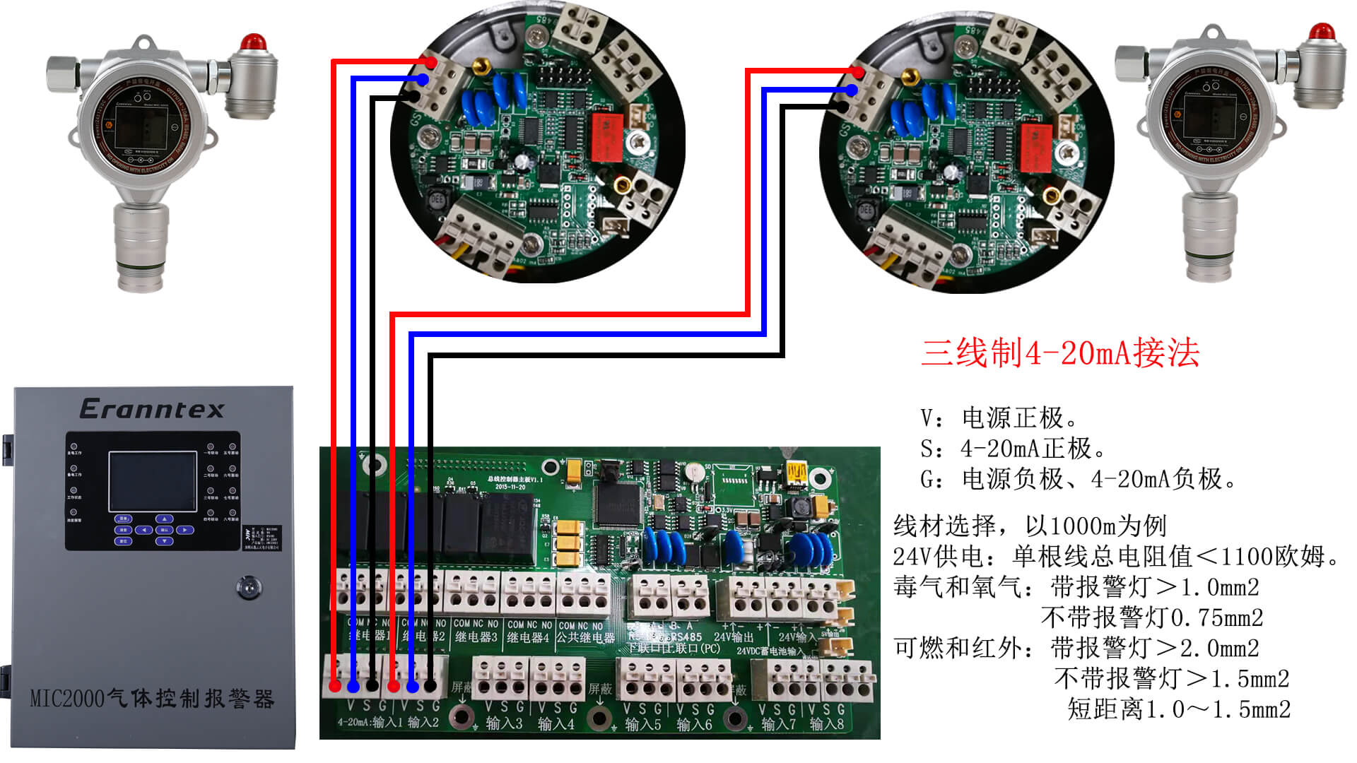 逸云天固定式氣體檢測儀三線制4-20mA接線示意圖.jpg